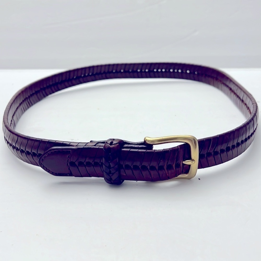 Brighton Men’s Heavy Solid Brass and Leather Braided Belt Size 38